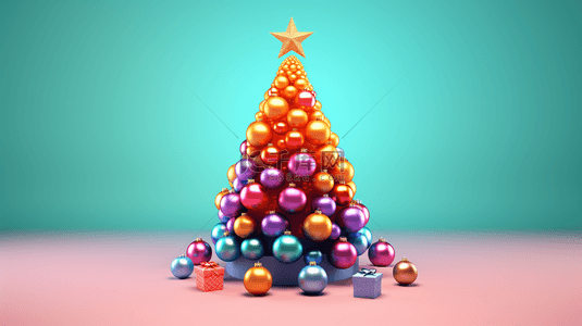 3D立体创意圣诞树背景14