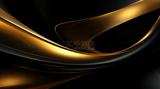 黑色纹理金色背景图片_黑色星期五抽象黑金曲线背景