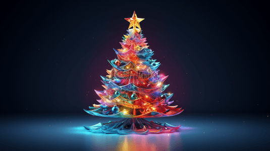 3d立体创意背景图片_3D立体创意圣诞树背景21