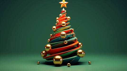 3D立体创意圣诞树背景7