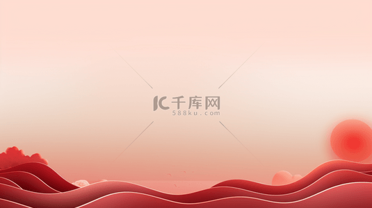春节大气中国红背景图片_红色起伏曲线简约背景9