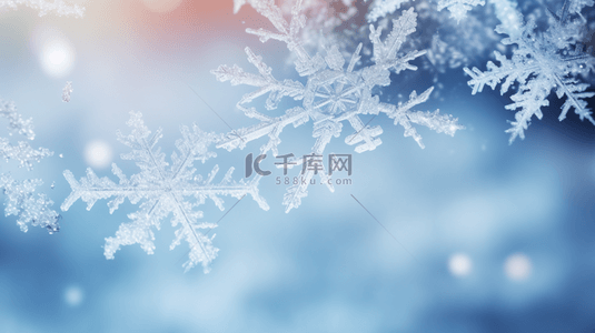 冬季雪花冰晶唯美背景8