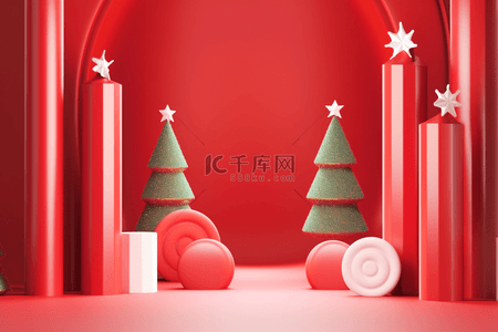 圣诞节红色背景元素新年