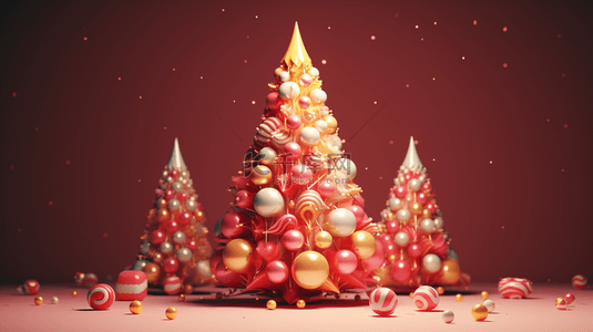 3d立体创意背景图片_3D立体创意圣诞树背景13