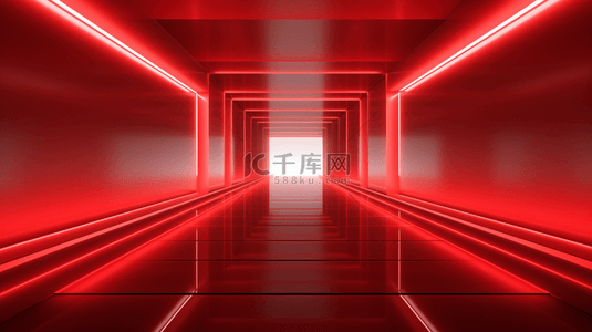 新年年货节红色散光立体空间展台背景