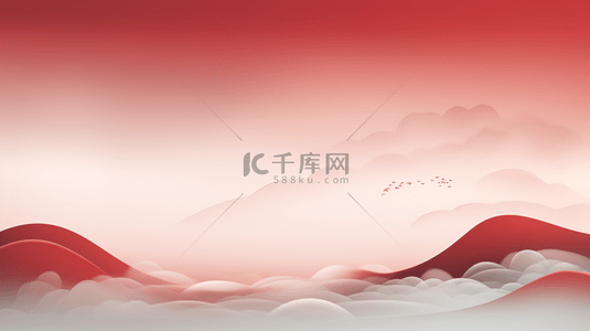 红色中国风山水创意背景10