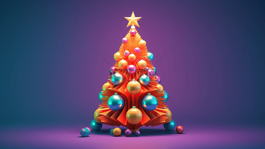 3D立体创意圣诞树背景28