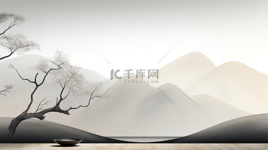 中国风禅意背景图片_器具插花禅意背景18