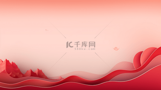 春节大气中国红背景图片_红色起伏曲线简约背景7