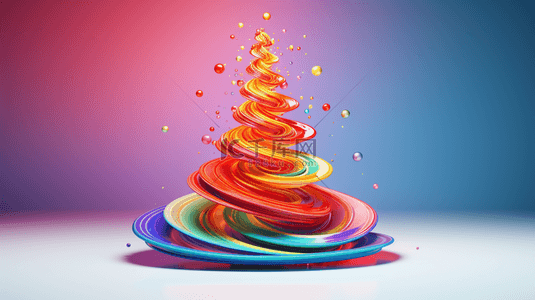 3D立体创意圣诞树背景24