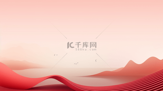 春节大气中国红背景图片_红色起伏曲线简约背景19