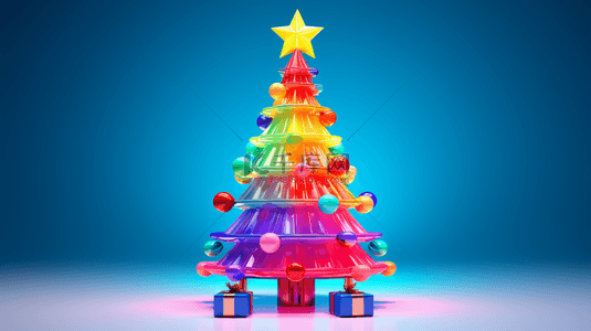 3d立体创意背景图片_3D立体创意圣诞树背景10