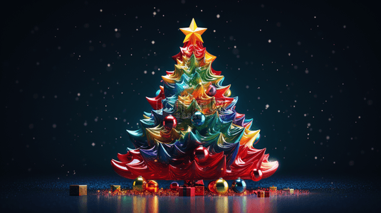 3D立体创意圣诞树背景12