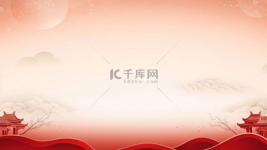 中国风山水红色背景图片_红色中国风山水创意背景13