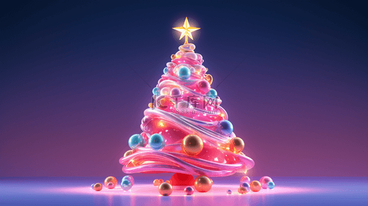 3D立体创意圣诞树背景1