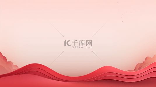 春节大气中国红背景图片_红色起伏曲线简约背景23