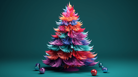 3D立体创意圣诞树背景4