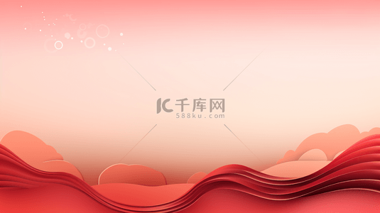 春节大气中国红背景图片_红色起伏曲线简约背景13