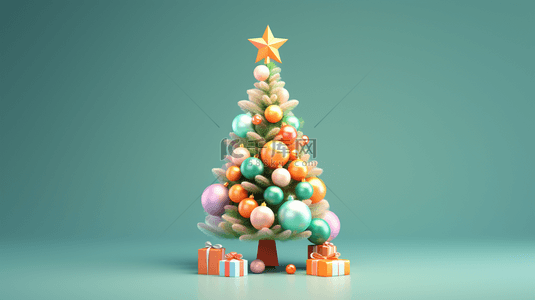 3D立体创意圣诞树背景6