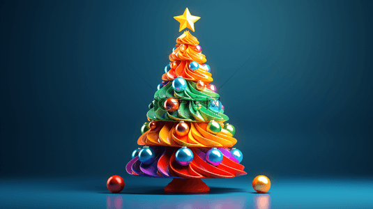 3D立体创意圣诞树背景8