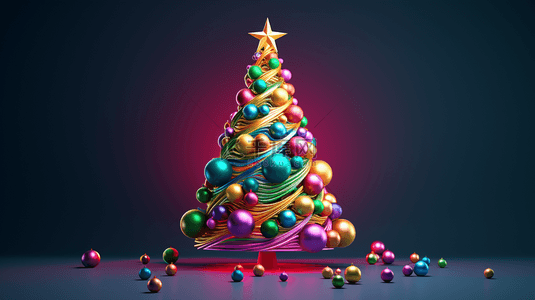 3d立体创意背景图片_3D立体创意圣诞树背景25