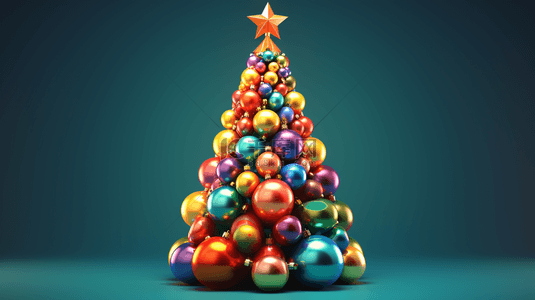 3D立体创意圣诞树背景3