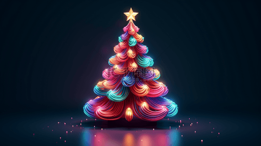 3D立体创意圣诞树背景17