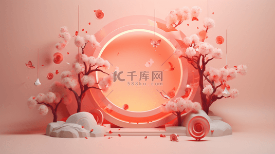 红色边框背景祥云背景图片_红色中国风边框创意背景3