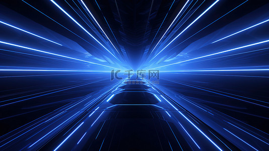 深蓝色科技背景图片_深蓝色灯光未来隧道背景5