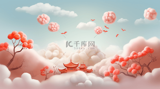 红色中国风边框创意背景24