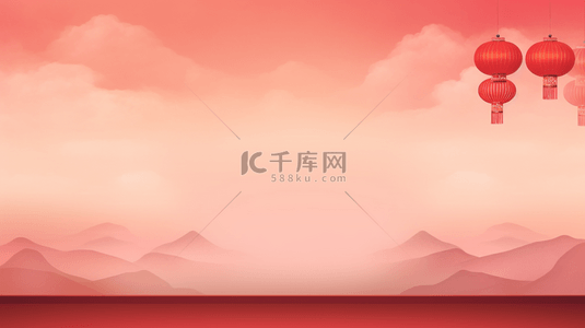 祥云背景图片_红色中国风喜庆创意背景34