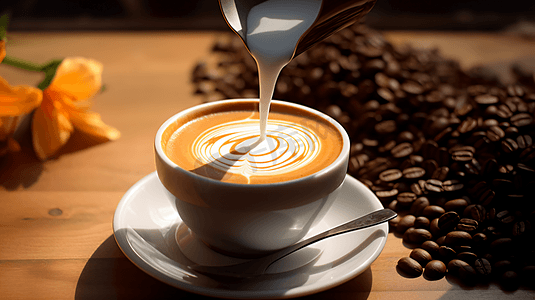 醇香的咖啡拉花制作