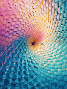 几何数字5背景图片_彩虹色海螺形状几何背景5