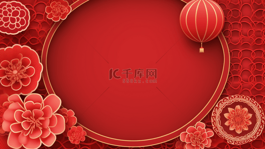 中国风剪纸新年背景图片_国风剪纸喜庆新年红色背景