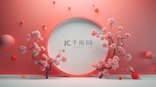 红色中国风边框创意背景14