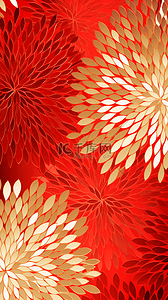 花朵背景花纹背景图片_2024年新年红金中式花纹底纹背景