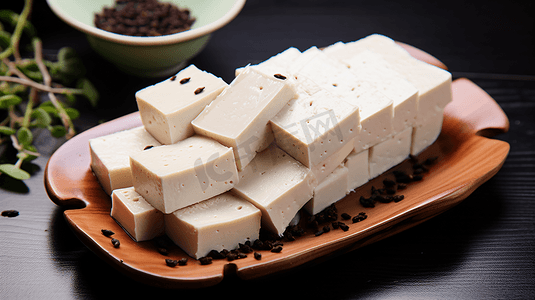 豆腐摄影照片_营养美味的火锅食材豆腐