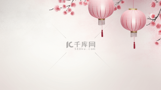 粉色春节灯笼装饰背景1