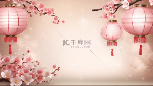 粉色春节灯笼装饰背景20
