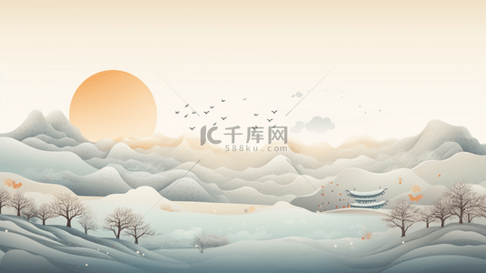 中国风创意山水背景图片_中国风山水风景创意背景1