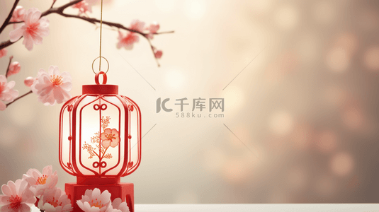 新年快乐背景图片_粉色春节灯笼装饰背景30