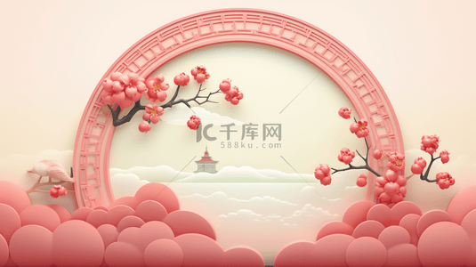古典梅花背景背景图片_春节中国风古典喜庆背景6