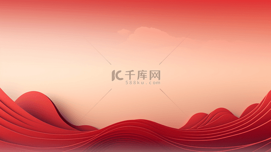 红色中国风山水简约背景1