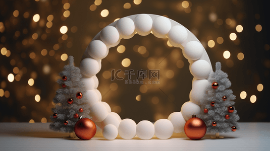 圣诞节装饰圆环背景14