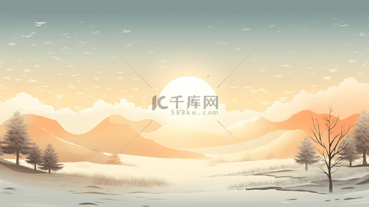 中国风山水风景创意背景3