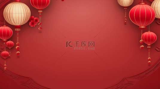 中国风新年灯笼喜庆花纹新年通用背景
