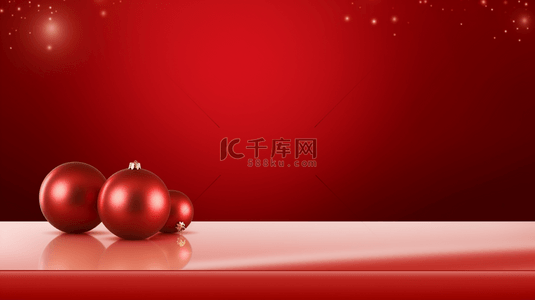 圣诞背景图片_红色圣诞球简约创意背景18
