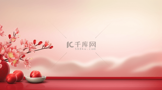 中国风山水红色背景图片_中国风山水纹理背景4