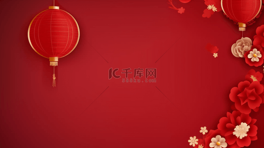 中国风新年灯笼喜庆花纹新年通用背景9