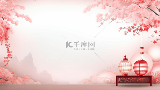 中国古典红色背景图片_中国风灯笼简约背景3